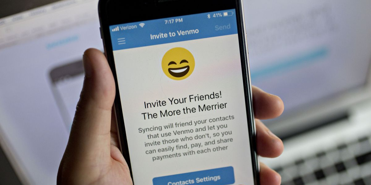 Photo of phone with Venmo on screen